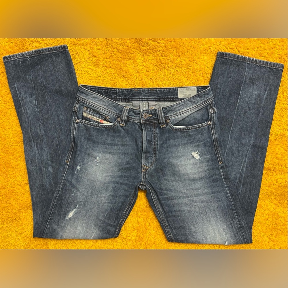 Diesel Industry Denim Division Viker Regular Straight Distressed Jeans
